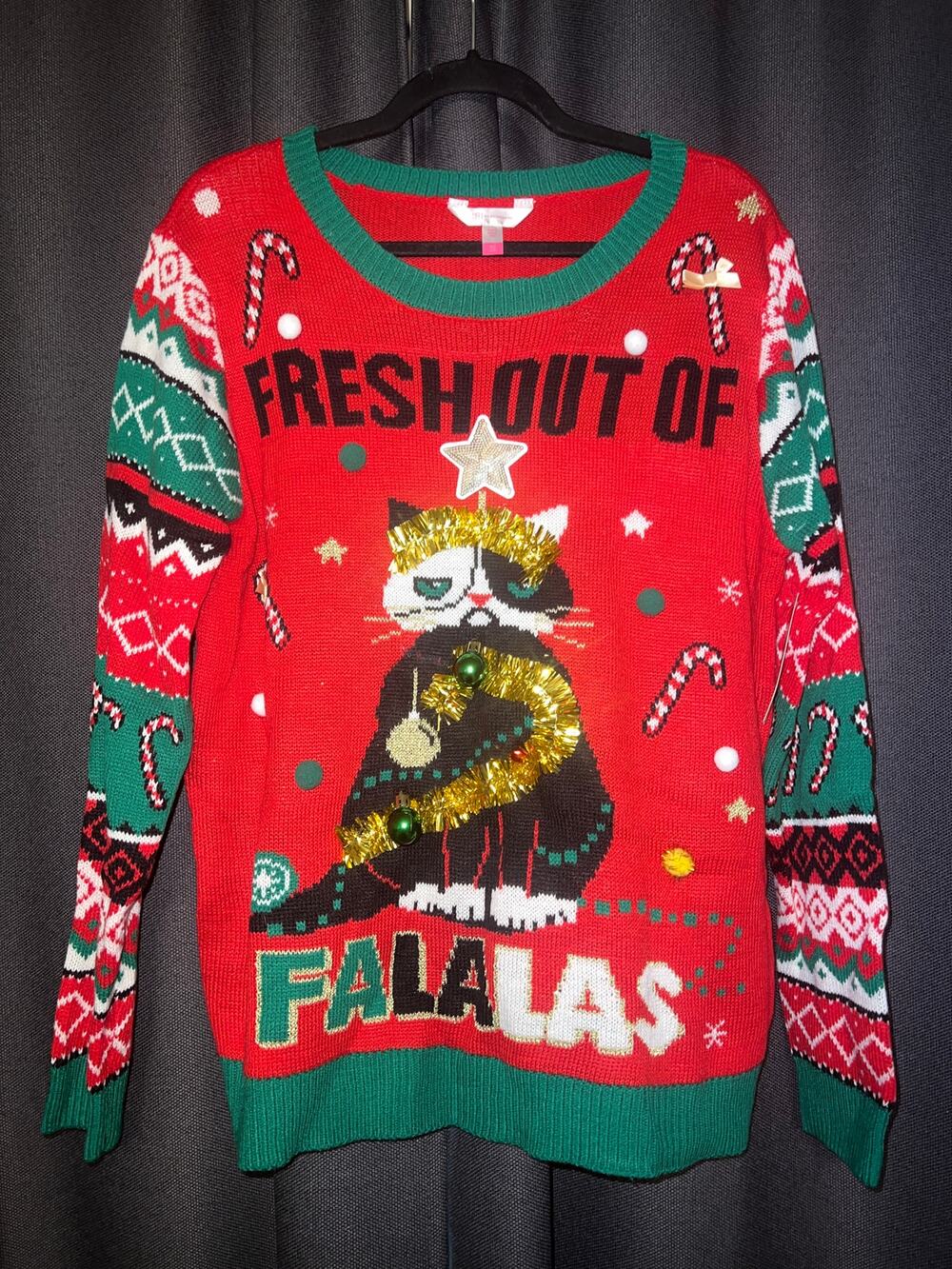Ugly Christmas Sweater Xmas Size XXL Cat NWT
